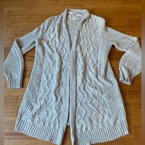 cupcakes & cashmere women’s one size soft cream Cable Knit Cardigan open front